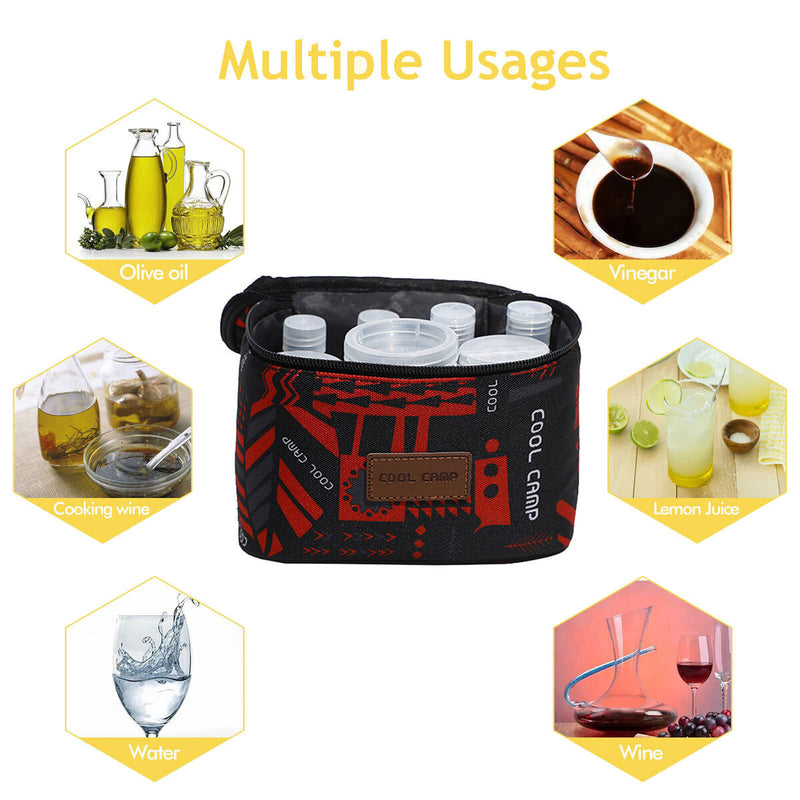 Seasoning Bottle Portable BBQ Spice Sauce Container Set with Storage Bag