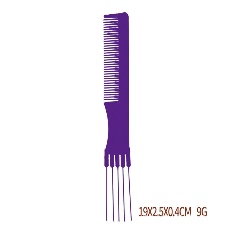 10pcs Ultra Thin Anti Static Flat Head Brush Stainless Steel Comb Styling Too