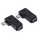 2pcs 90 Degree Mini USB Female to Micro USB Male Adapter Connector