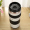 400mL Camera Lens Shaped Stainless Steel Water Cup Tea Mug with Lid (White)