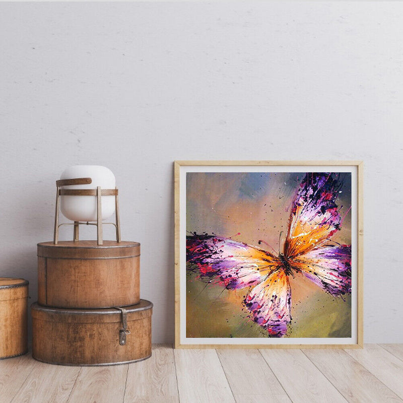 #A Colorful Butterfly Oil Paint By Numbers DIY Frameless Drawing Picture for A