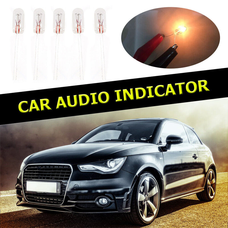 5pcs T5 14V Car Instrument Panel Audio Gear Indicator Light Bulbs Amber Newly