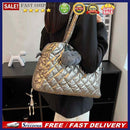 Autumn Winter Handbags Large Capacity Quilted Handbag Pompom Pendant for Shopper
