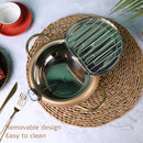 Deep Fryer Pot Japanese Style Pot with Lid & Oil Drip Drainer Rack for Kitc