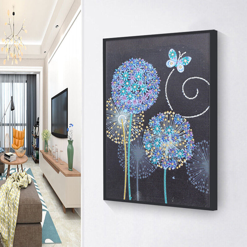 Special Shaped Rhinestone Picture 5D DIY Dandelion Diamond Painting Wall Decor