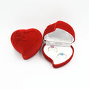 Wedding Red Rose Ring Display Box Velvet Jewelry Box Double Ring Storage Box