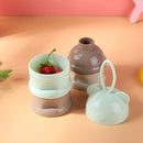 Portable Baby Food Storage Box Bear Shape Milk Powder Container (A Green) Newly