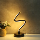 LED Spiral Shape Light Acrylic Table Lamp Bedroom Modern Decor (Warm UK) Newly