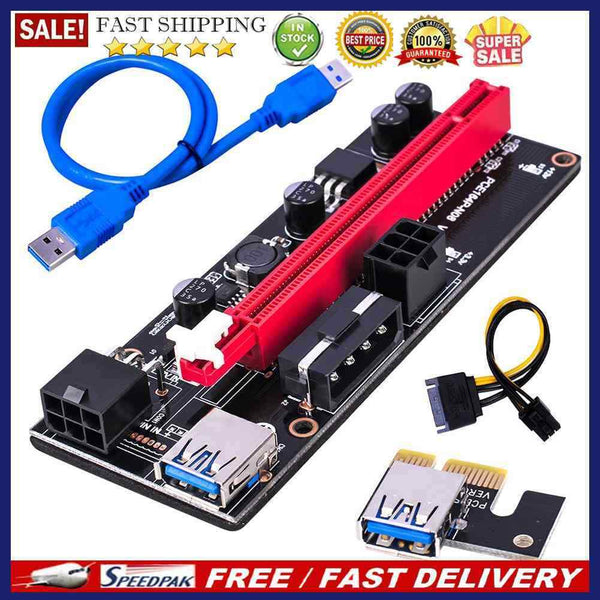 20X Ver009S PCI-e Riser Card PCI Express 1Xto 16X Adapter USB3.0 Data Cable