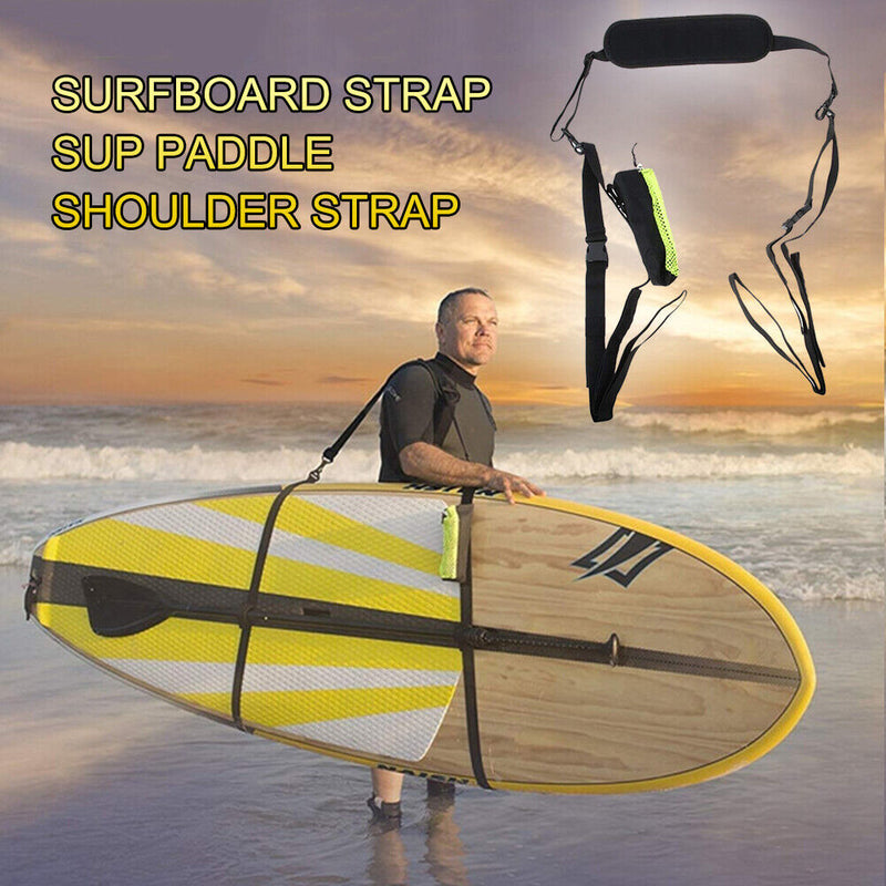 Adjustable Surfboard Shoulder Carry Strap with Water Bottle Bag for Surf Fins