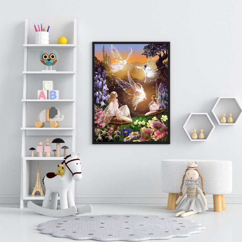 DIY Oil Paint by Numbers Flying Fairy Hand Painted Acrylic Coloring Drawing Kit