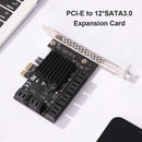 SA3112J PCIE Adapter 12 Port 6Gbps PCI-Express X1 SATA 3.0 Expansion Card Newly