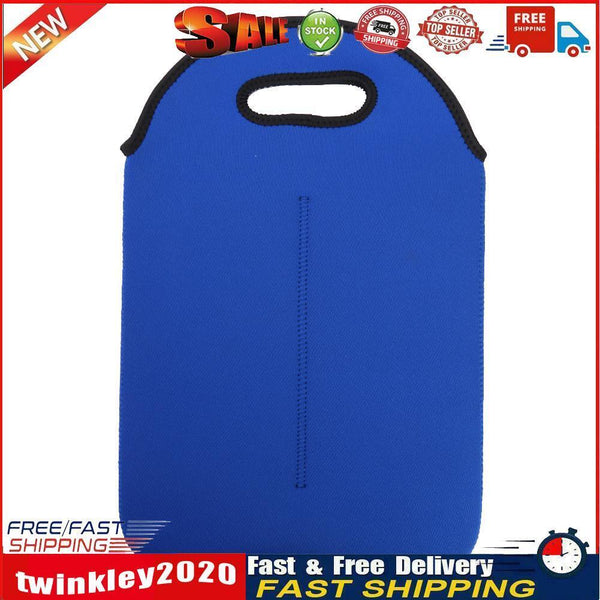 Neoprene Wine Bottle Cooler Double Bottle Protective Sleeve Holder (Blue) Newly