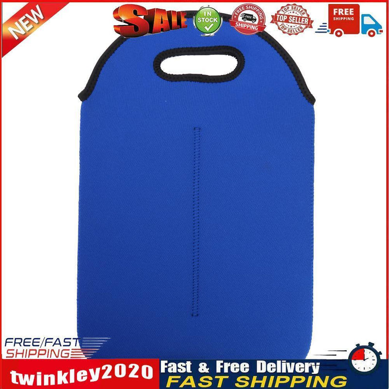 Neoprene Wine Bottle Cooler Double Bottle Protective Sleeve Holder (Blue) Newly
