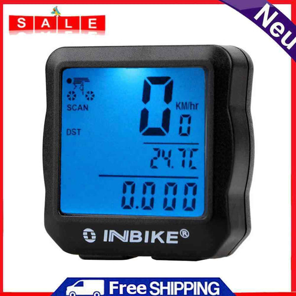 INBIKE Cycling Computer LCD Digital MTB Road Bicycle Odometer Wired Stopwatch