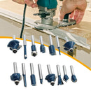 1/4 inch Handle Woodworking Milling Cutters Bit Edge Engraving Tool (15pcs)