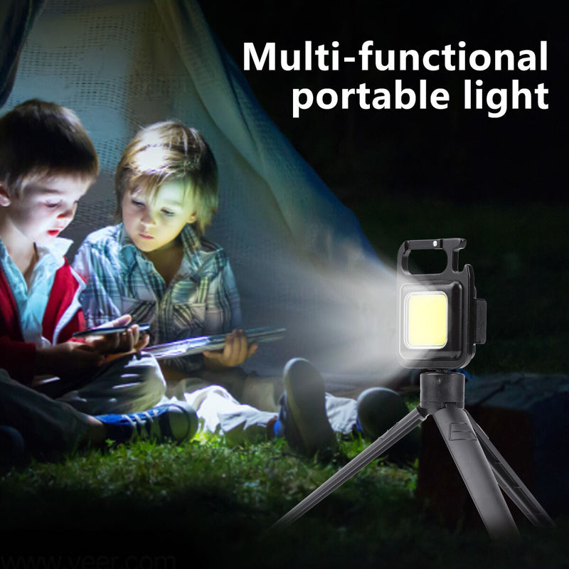 Multifunctional COB Inspection Lights Kit Portable Keychain Design with Bracket