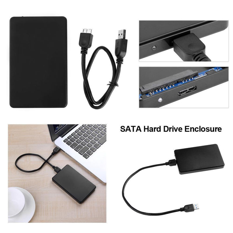 2.5in USB3.0 SATA Box 3TB HDD Hard Drive SSD External Enclosure Case (A)
