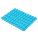 50 Cavity Gummy Bears Silicone Soap Ice Cube Tray Baking Mold (Blue)