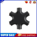 3.5mm Jack 6 Way Multi Port Hub Aux Headphone Audio Cable Adapter (Black)