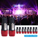 10pcs NL4FC Speaker Connectors 4 Pin Male Audio Speakon Ohm Plug (10x Red)