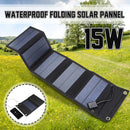 15W Foldable Solar Panel Outdoor Power Battery Cells Charger for Camping Hiking