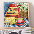 5D DIY Diamond Painting Fruit Tea Full Drill Rhinestone Mosaic Art Picture Kit