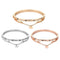 Women Jewelry Heart Dangle Bracelet Roma Letter Cuff Bangles Stainless Steel