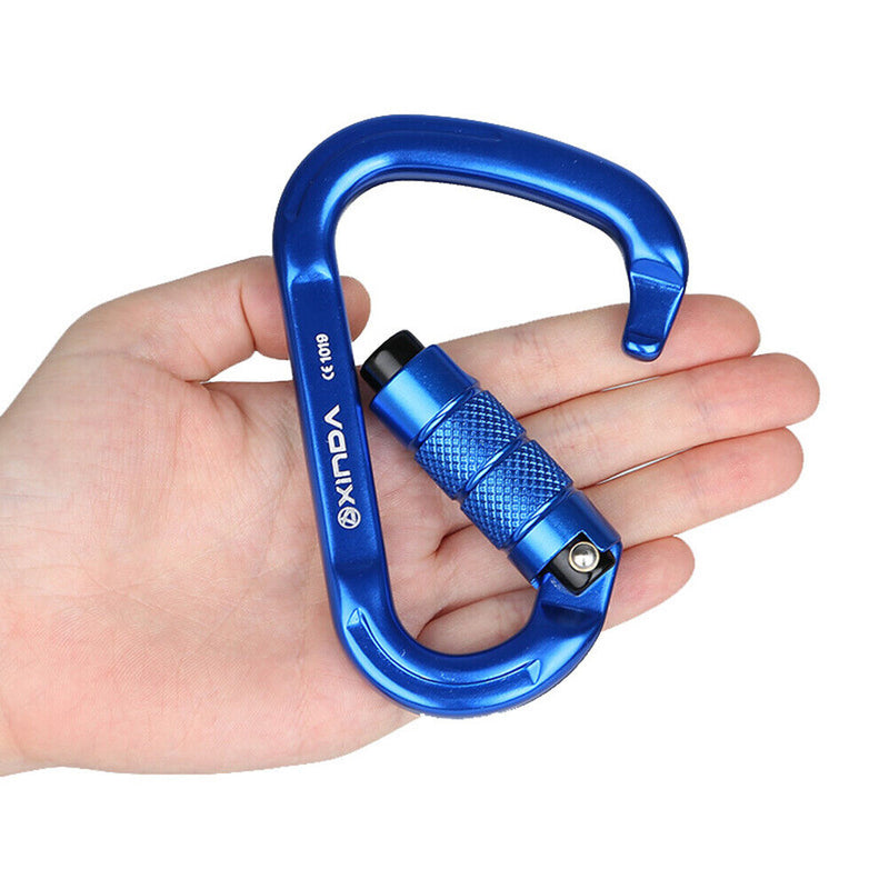25KN Safety Auto Master Lock Carabiner Outdoor Rock Climbing Buckle (Blue)