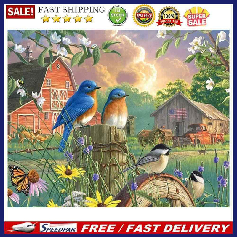 Railing Bird Oil Paint By Numbers Kit DIY Acrylic Painting on Canvas Frameless