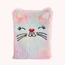 Cartoon Cat Plush Notebook Fluffy Daily Planner Journal Book (Multicolor) Newly