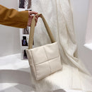 Female Quilted Padded Armpit Bag Lattice Pattern Tote Winter Casual Shoulder Bag
