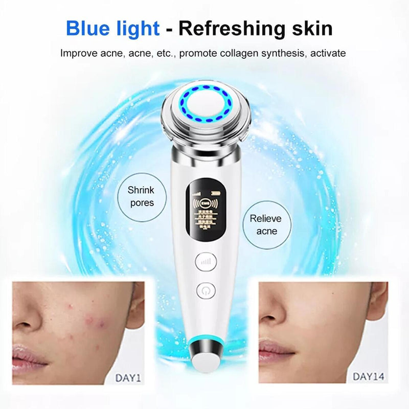 Facial Massager LED light therapy Vibration Hot Cool Treatment Skin Care.