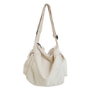 Soft Canvas Shoulder Crossbody Bag Large Capacity Casual Handbags (Black)