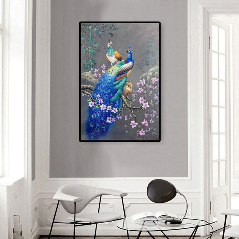 Peacock Oil Paint By Numbers DIY Acrylic Painting on Canvas Wall Art Picture Kit