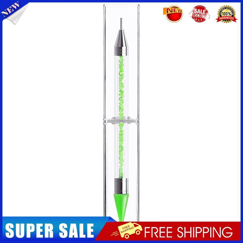 Dual Heads Dotting Wax Pen Point Drill Picker Nail Art Studs Dotter (Green)