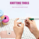 9pcs Double Color Plastic Handle Sweater Needles Crochet Hooks Set DIY Craf