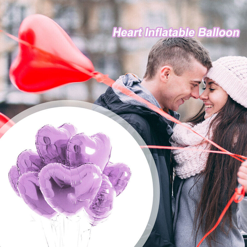 10pcs Heart Foil Balloons Helium Balloons Birthday Wedding Party Decoration