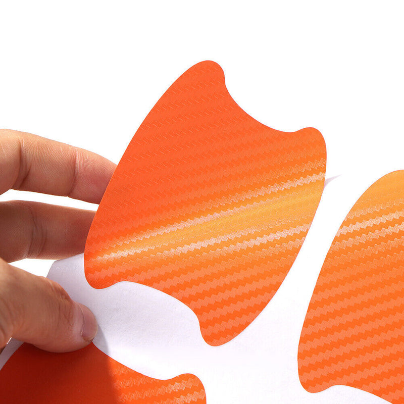 4pcs/set Carbon Fiber Car Door Handle Cup Outdoor Protector Door Bowl Stickers