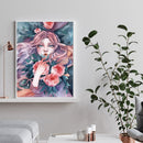 Cross Stitch Kits 11CT Stamped DIY Flowers Girl Full Embroider Mosaic Needlework