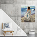 Girl Oil Paint By Numbers Kit DIY Acrylic Drawing Picture for Adults Home Decor