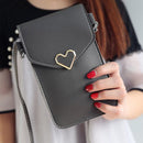 Leather Shoulder Messenger Bag Women Touch Screen Phone Pouch (Dark Grey)