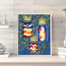HandPainted Oil Paint Kill Time Picture Colouring Artcraft Firefly Glass Bottle