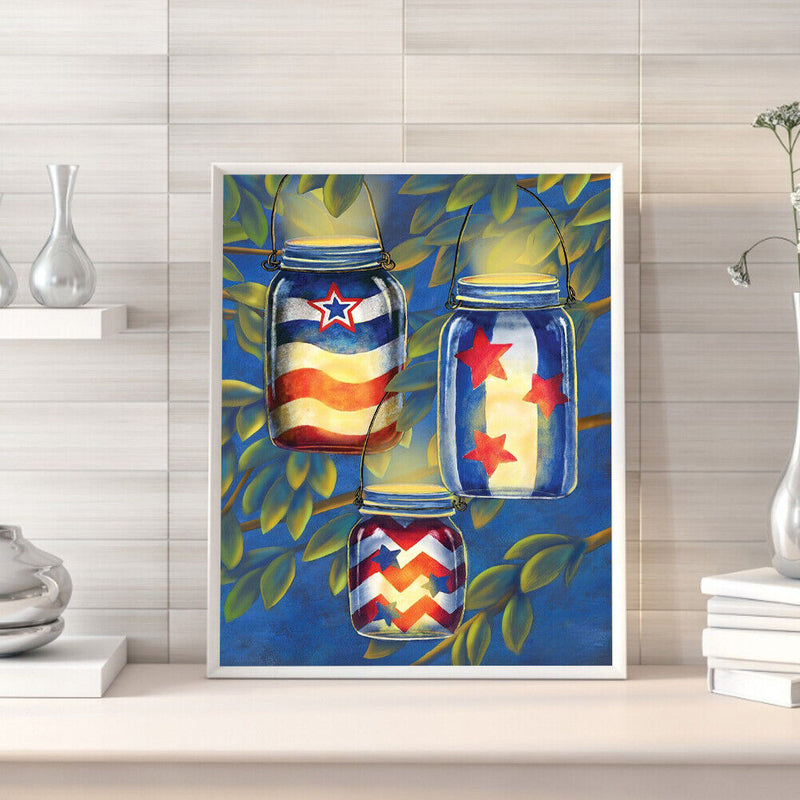 HandPainted Oil Paint Kill Time Picture Colouring Artcraft Firefly Glass Bottle