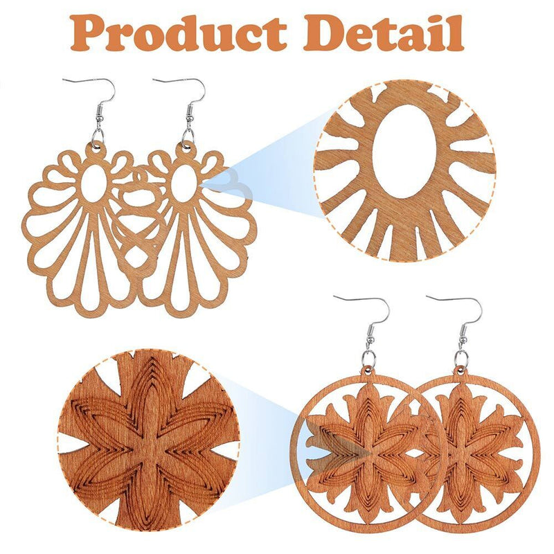 Wooden Wood Earrings Bohemian African Pendant Dangle Earrings Earring Making