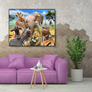 Painting By Numbers Kit DIY Happy Animals Canvas Oil Art Picture Home Decor
