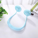7 Blades USB Rechargeable Wearable Mini Hand Free Neckband Fan (Sky Blue)