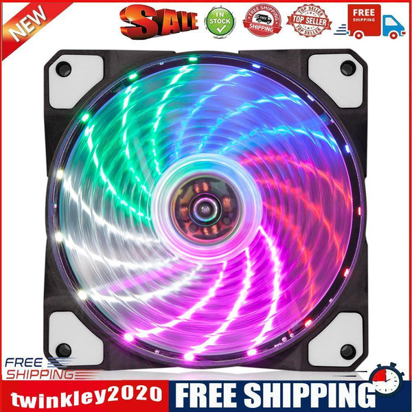 120mm PC Computer Case Fans LED Cooling 12V DC 4Pin Radiator CPU Cooler (A)