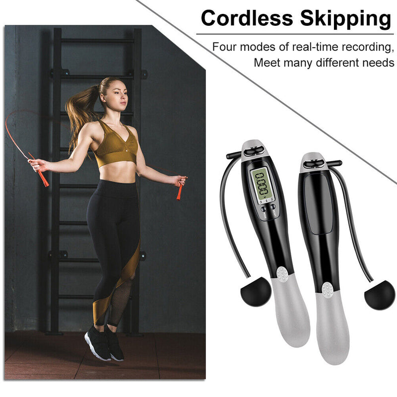 #A Portable Counting Speed Jump Rope Cordless Sports Fitness Exercise Skipping R