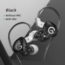 GK G1 Wired Earphone Dynamic HIFI Noise Cancelling Earbuds (Black No Mic) Newly